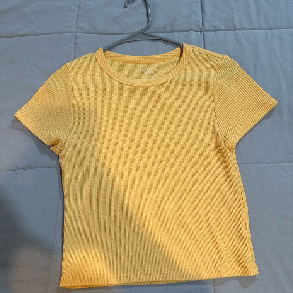 Yellow Cropped Hey Bebe T-Shirt